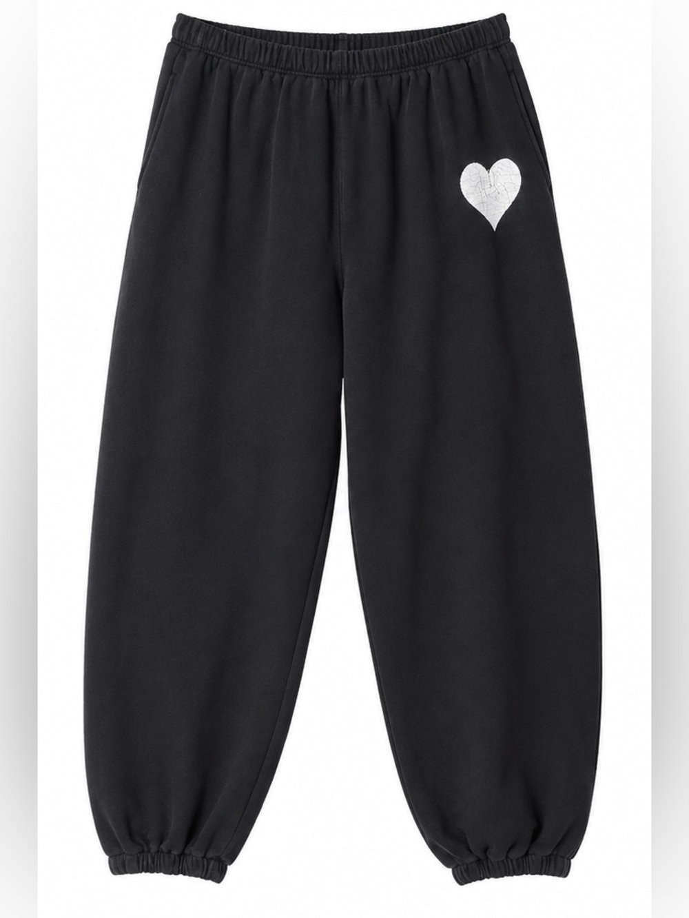 Katie J Faded Black Heart Sweatpants Joggers – Size Large